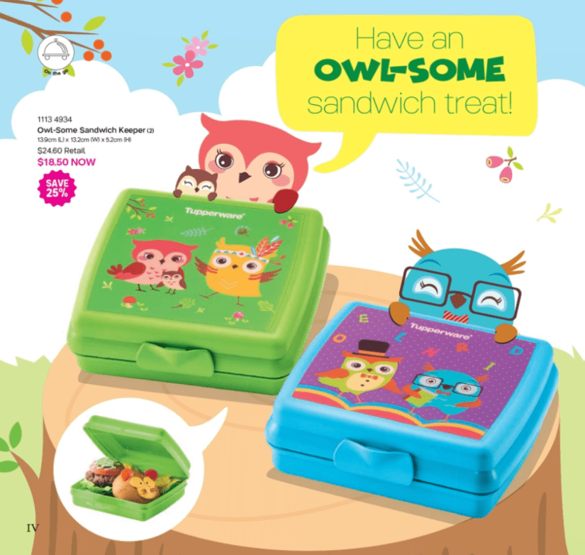 Tupperware kids sandwic keeper (OWL)